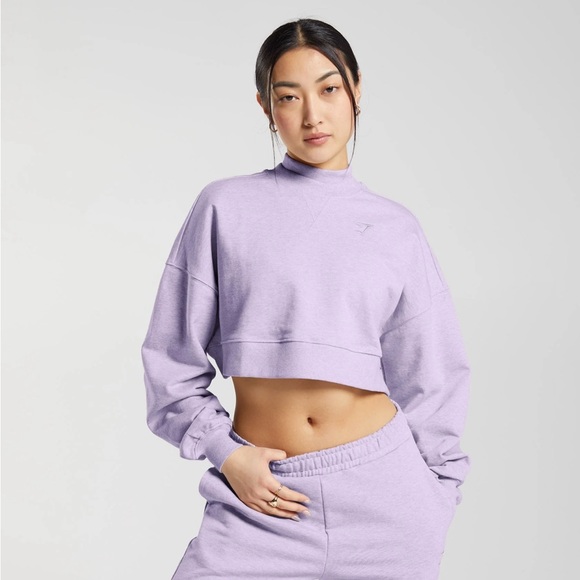 Cropped top sweater lilac color - Picture 1 of 5